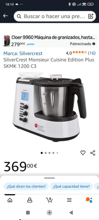 Robot Cocina Monsieur Cuisine Silvercrest