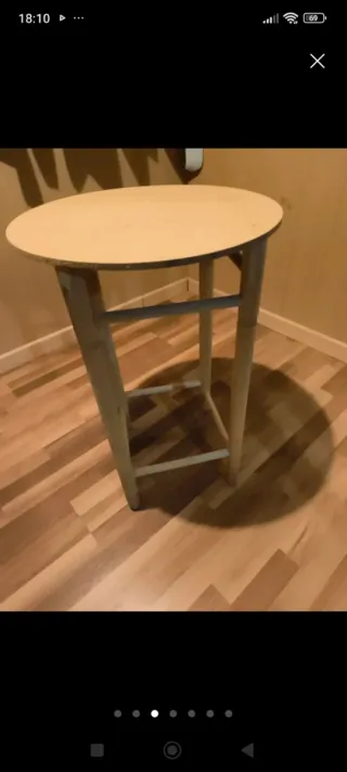 Mesa camilla redonda con tapetes