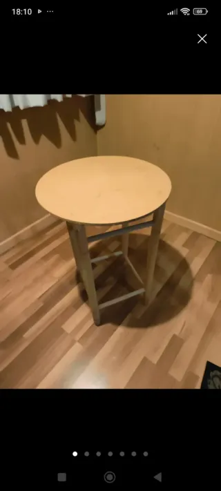 Mesa camilla redonda con tapetes