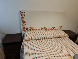 Cabecero y 2 mesitas noche marrón