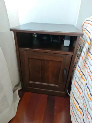 Cabecero y 2 mesitas noche marrón