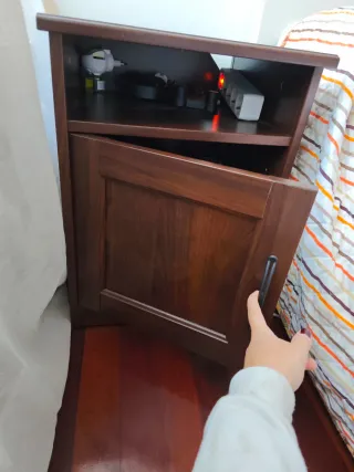 Cabecero y 2 mesitas noche marrón