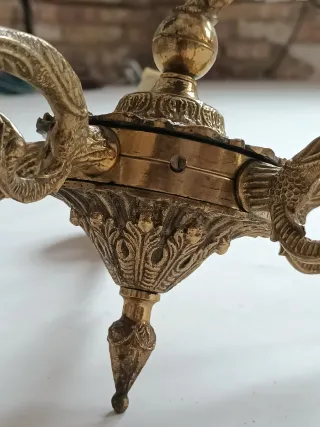 Lámpara Candelabro Antigua Dorada