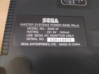 SEGA MASTER SYSTEM II - Consola Negra