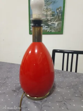 Lampada vintage design uovo rosso metallo