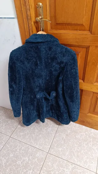 Abrigo de pelo azul marino