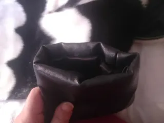 Abrigo Guess pelo y piel negro/blanco Talla 16 año