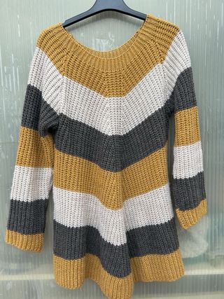 Jersey tricolor: Blanco, Gris y Mostaza