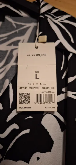 Vestido Salsa Estampado Blanco y Negro