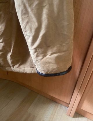 Chaquetón mujer talla 44 beige y negro Con gorro