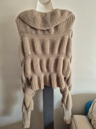 Casaco Malha Oversize H&M Bege