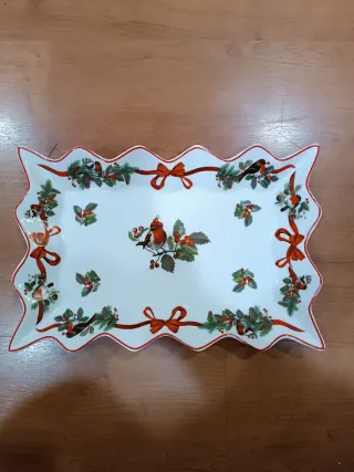 Piatto portata porcellana decoro natalizio