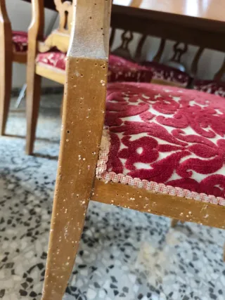 Mesa y 6 Sillas Estilo Chippendale