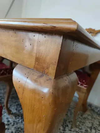 Mesa y 6 Sillas Estilo Chippendale