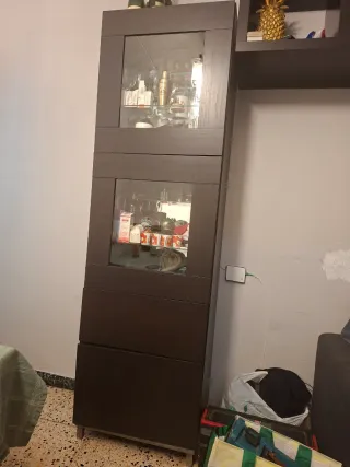 Vetrina Ikea in legno e vetro