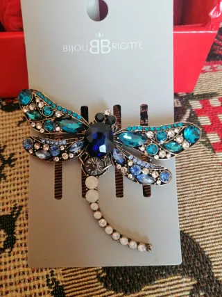 Spilla libellula Bijou Brigitte blu e argento