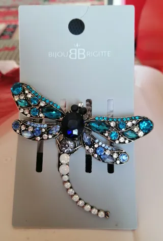 Spilla libellula Bijou Brigitte blu e argento