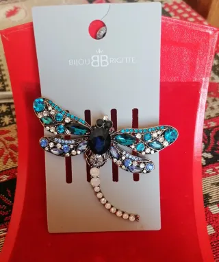 Spilla libellula Bijou Brigitte blu e argento