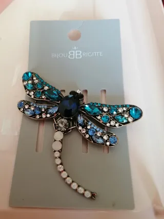 Spilla libellula Bijou Brigitte blu e argento