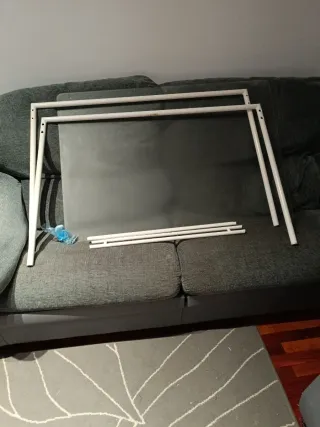 Mesa cristal y metal moderna,para txoko