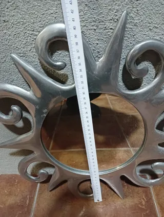 Specchio Vintage in Alluminio a Forma di Sole
