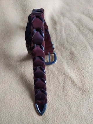 Cinturón trenzado de piel