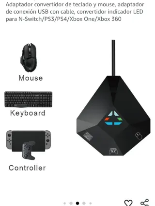 Adaptador Teclado/Mouse USB para Consolas