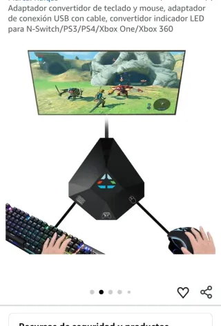 Adaptador Teclado/Mouse USB para Consolas