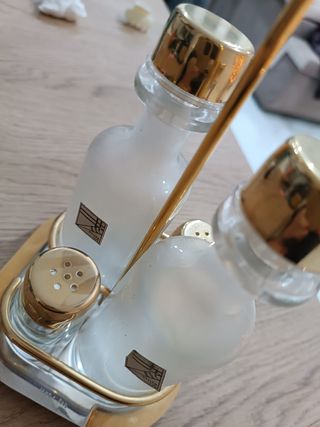 Set Olio Aceto Sale Pepe Oro Trasparente