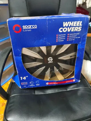 Tapacubos Sparco 14 Negro/Plata
