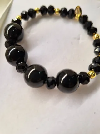 Set bracciale e orecchini cristalli neri