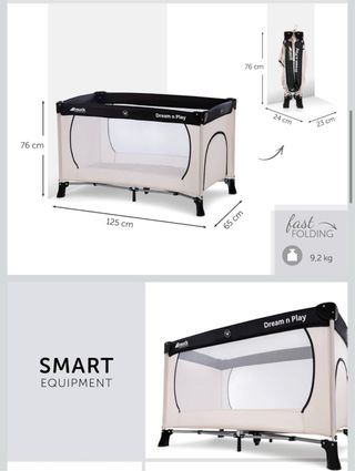 Cuna y colchón portátil Hauck