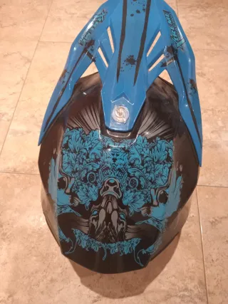 Casco Motocross Azul y Negro