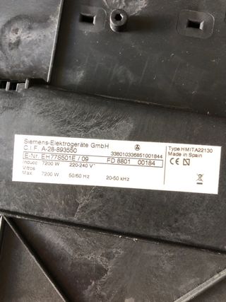 Placa de induccion de Siemens