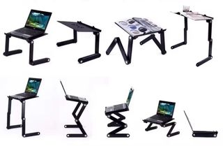 Tavolo portatile regolabile con ventilatore