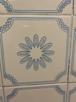Azulejos vintage flor azul 15x15cm para manualidad