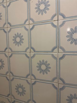 Azulejos vintage flor azul 15x15cm para manualidad