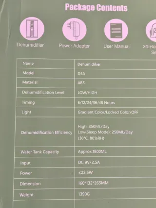 Deumidificatore Casa 1750ml – Anti-Muffa, Nuovo