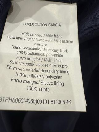 Traje Purificacion Garcia azul talla 46