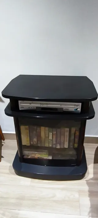 Mueble TV giratorio madera y cristal