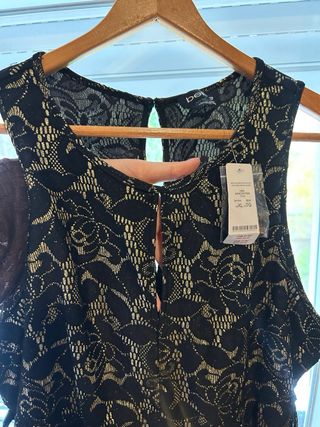 Top fiesta encaje negro y dorado