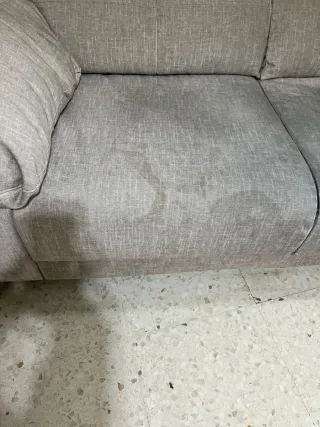 Sofá 3+2 plazas tela beige/gris