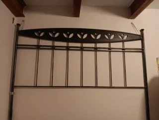 Cabecero de forja negro y plata