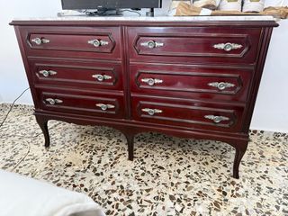 Cómoda de dormitorio madera y mármol