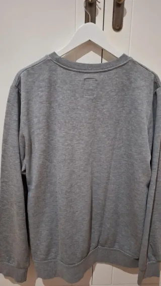 Sudadera Element Gris Logo, de algodón fina