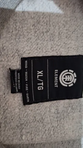 Sudadera Element Gris Logo, de algodón fina