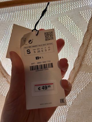 Vestido punto Zara beige M