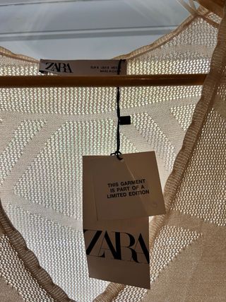 Vestido punto Zara beige M