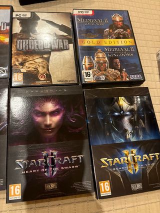 Lote  8 juego PC Star Wars, Battlefield, Starcraft