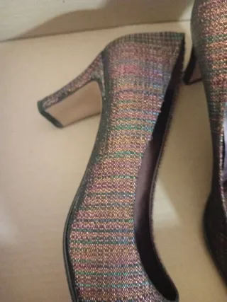 Zapatos de fiesta Tello morado y plata